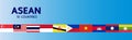 AEC Asean Economic Community Flag Symbols, Flag of ASEAN Association of Southeast Asian Nations and Membership Vector Illustration