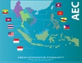 Asean Map dotted style illustration, for background