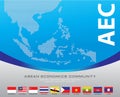 Asean Map dotted style illustration, for background