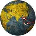 ASEAN on globe map with asia Royalty Free Stock Photo