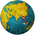 ASEAN on globe map with asia