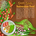 Asean National food ingredients elements set banner on wooden background,Indonesia