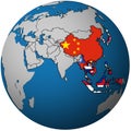APT on globe map with asia Royalty Free Stock Photo