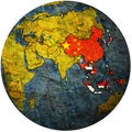 APT on globe map with asia Royalty Free Stock Photo