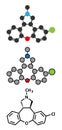 Asenapine antipsychotic drug molecule