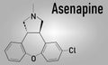 Asenapine antipsychotic drug molecule skeletal chemical formula.