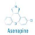 Asenapine antipsychotic drug molecule skeletal chemical formula.