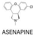 Asenapine antipsychotic drug molecule skeletal chemical formula.