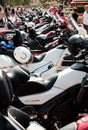 Asenovgrad, Plovdiv / Bulgaria Ã¢â¬â 09/05/2019: An exhibition of sports motorcycles lined up in a row