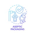 Aseptic packaging blue gradient concept icon