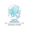 Aseptic packaging turquoise concept icon