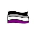 Asexual flag doodle icon, vector illustration