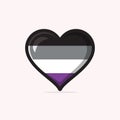 Asexual flag in heart shape