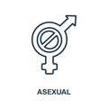 Asexual icon from lgbt collection. Simple line Asexual icon for templates, web design and infographics