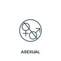 Asexual icon. Line simple Lgbt icon for templates, web design and infographics