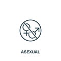 Asexual icon. Monochrome simple Lgbt icon for templates, web design and infographics