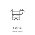 asexual icon vector from gender identity collection. Thin line asexual outline icon vector illustration. Linear symbol for use on