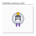 Asexual line icon