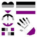 Asexual pride design elements.