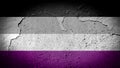 Asexual pride flag on cracked wall