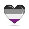 Asexual pride flag in heart shape vector illustration