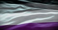 Asexual symbol flag background. 3D illustration