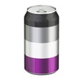 Asexuality flag painted on the drink metallic can. 3D rendering