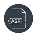 ASF File Format Icon. ASF extension filled icon