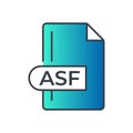 ASF File Format Icon. ASF extension gradiant icon Royalty Free Stock Photo