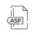 ASF File Format Icon. ASF extension line icon