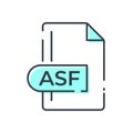 ASF File Format Icon. ASF extension line icon Royalty Free Stock Photo