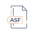 ASF File Format Icon. ASF extension line icon