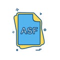 ASF file type icon design vector Royalty Free Stock Photo