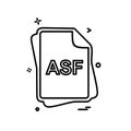 ASF file type icon design vector Royalty Free Stock Photo