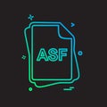 ASF file type icon design vector Royalty Free Stock Photo