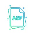 ASF file type icon design vector Royalty Free Stock Photo