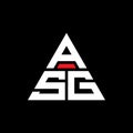 ASG triangle letter logo design with triangle shape. ASG triangle logo design monogram. ASG triangle vector logo template with red Royalty Free Stock Photo