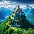 Asgard of the gods home of the Aesir Mountain landscape German Mythologies