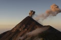 Ash cloud after an explosion at volcano Fuego