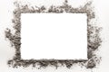 Ash, dirt, dust, sand frame on a white background