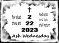 2023 ash wednesday calendar date icon