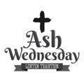 Ash Wednesday Christian Tradition vector emblem design Royalty Free Stock Photo