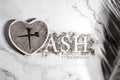 Ash wednesday, crucifix made of ash, dust as christian religion. Lent beginning Royalty Free Stock Photo