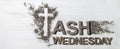 Ash wednesday, crucifix made of ash, dust as christian religion. Lent beginning Royalty Free Stock Photo