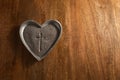 Ash wednesday, crucifix made of ash, dust as christian religion. Lent beginning Royalty Free Stock Photo