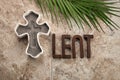 Ash wednesday, crucifix made of ash, dust as christian religion. Lent beginning Royalty Free Stock Photo