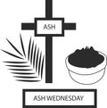 Ash Wednesday icon, Ash Wednesday celebration black vector icon Royalty Free Stock Photo