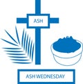 Ash Wednesday icon, Ash Wednesday celebration blue vector icon Royalty Free Stock Photo