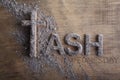 Ash wednesday word written in ash and christian cross symbol as a religion concept Royalty Free Stock Photo