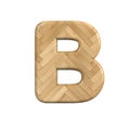 Ash wood letter B - Capital 3d wooden font - suitable for Decoration, ecology or design related subjects Royalty Free Stock Photo